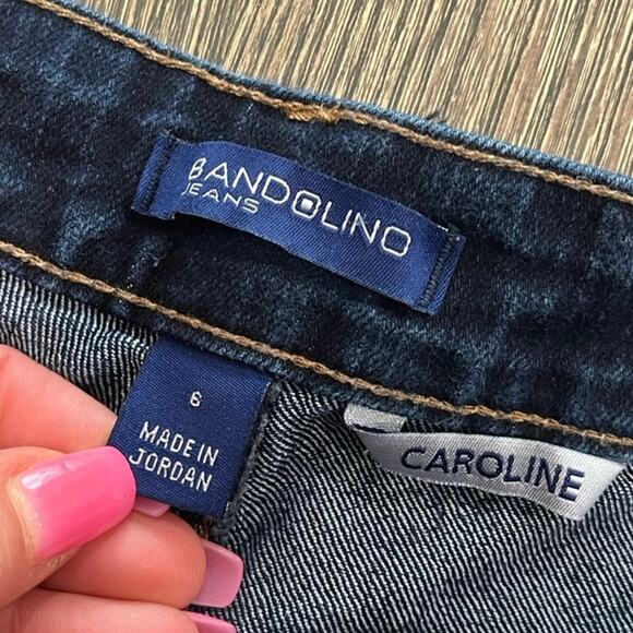 Bandolino Caroline Slim Straight Leg Jeans Denim Stretch Dark Wash Blue Size 6 - Picture 8 of 11